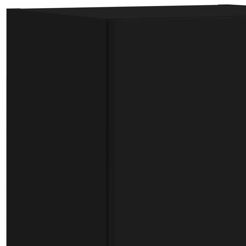 Væghængt Tv-Møbel 8 Dele Med Led-Lys Etræsfarve