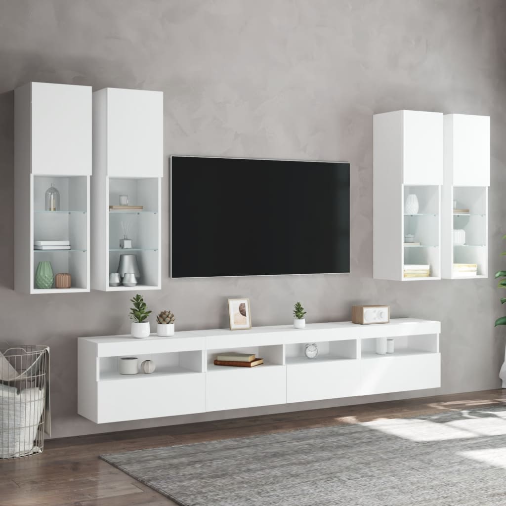 Væghængt Tv-møbel 6-7 Dele Med Led-lys - Billede 4
