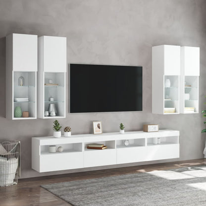 Væghængt Tv-møbel 6-7 Dele Med Led-lys - Billede 4
