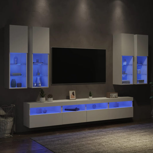 Væghængt Tv-møbel 6-7 Dele Med Led-lys - Hovedbillede