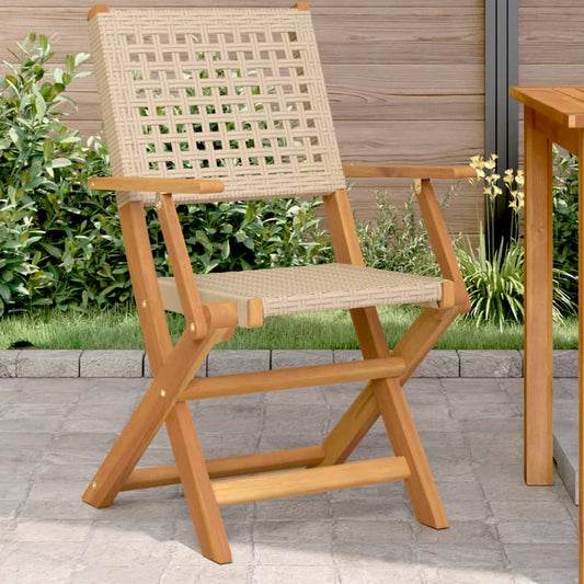 Havestole 2 Stk. Massivt Akacietræ Og Polyrattan
