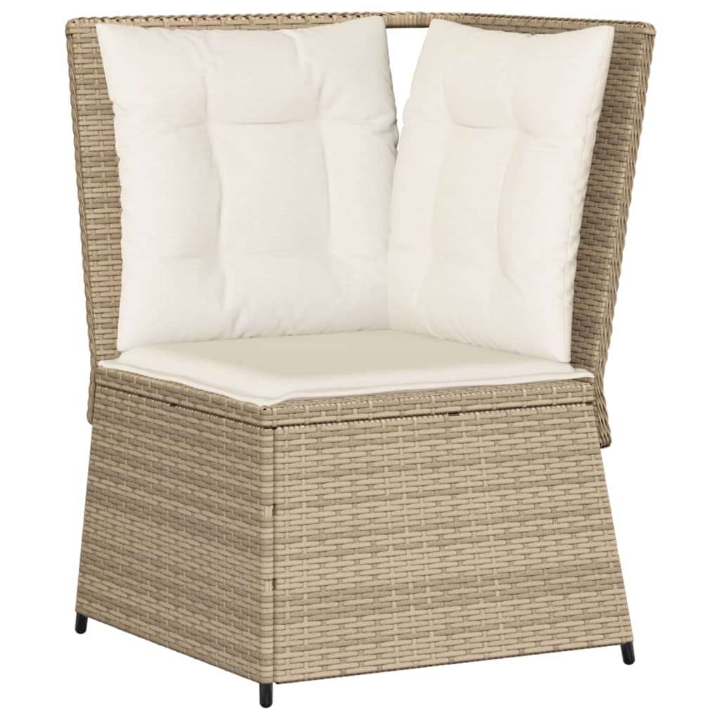 Hjørnemodul Til Havesofa Med Hynder Polyrattan - Billede 2