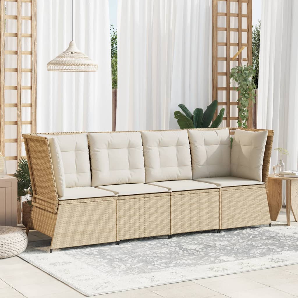 Hjørnemodul Til Havesofa Med Hynder Polyrattan - Billede 3