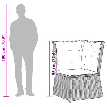 Hjørnemodul Til Havesofa Med Hynder Polyrattan - Billede 9