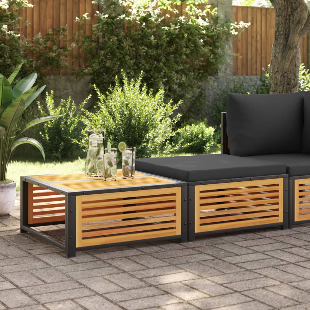 Haveskammel Med Hynde 68x68x30 Cm Massivt Akacietræ - Hovedbillede