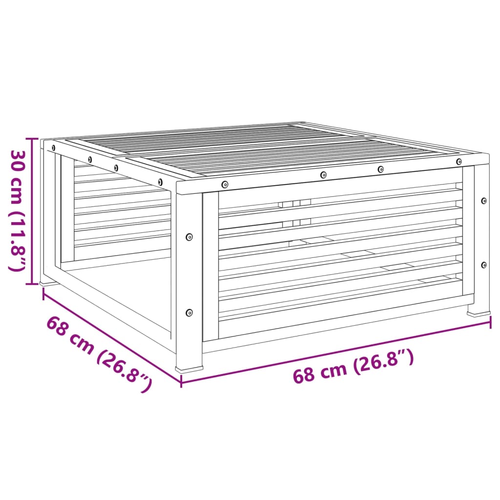 Havebord 68x68x30 Cm Massivt Akacietræ - Billede 8
