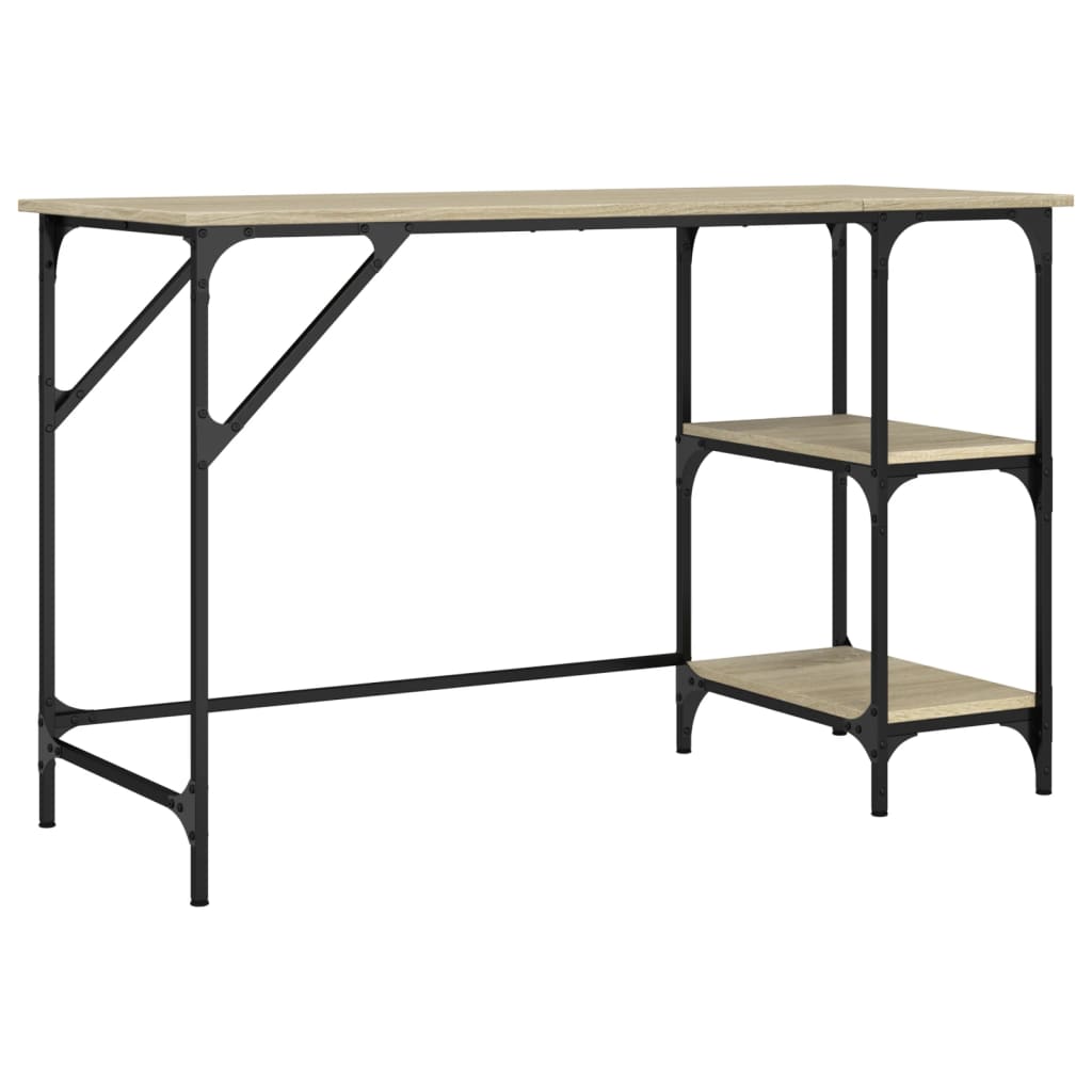 Skrivebord 120x50x75 Cm Metal Og Konstrueret Træ - Billede 2