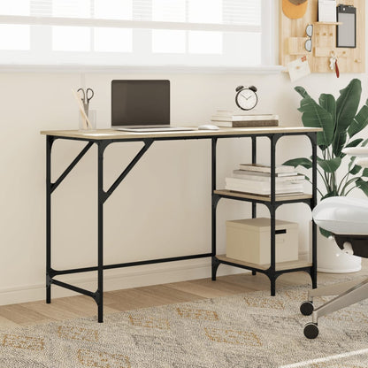 Skrivebord 120x50x75 Cm Metal Og Konstrueret Træ - Billede 3