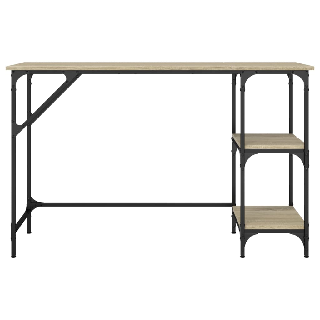 Skrivebord 120x50x75 Cm Metal Og Konstrueret Træ - Billede 5