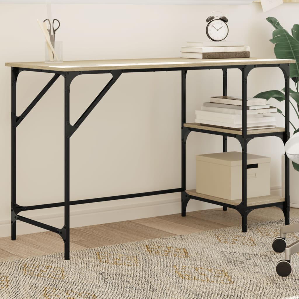 Skrivebord 120x50x75 Cm Metal Og Konstrueret Træ - Hovedbillede