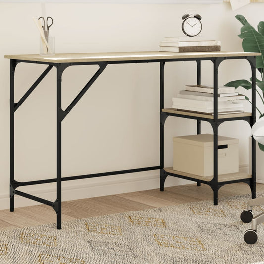 Skrivebord 120x50x75 Cm Metal Og Konstrueret Træ - Hovedbillede