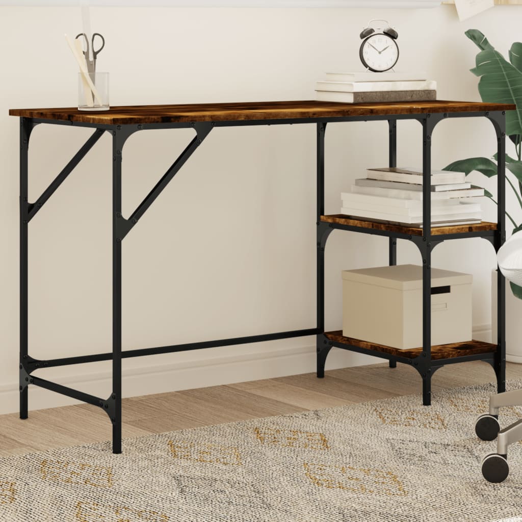 Skrivebord 120x50x75 Cm Metal Og Konstrueret Træ