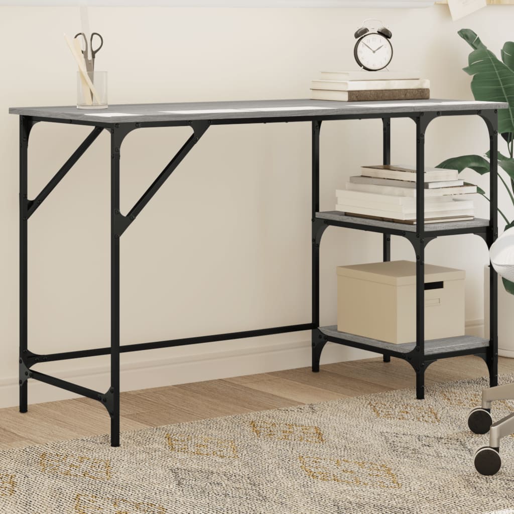 Skrivebord 120x50x75 Cm Metal Og Konstrueret Træ