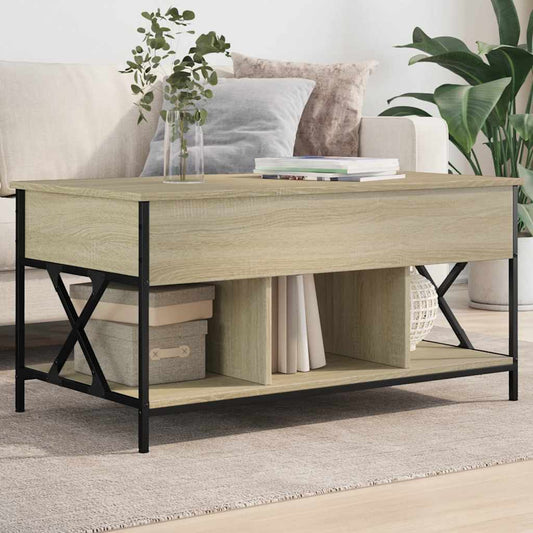 Sofabord 100x55x50 Cm Konstrueret Træ Og Metal - Hovedbillede