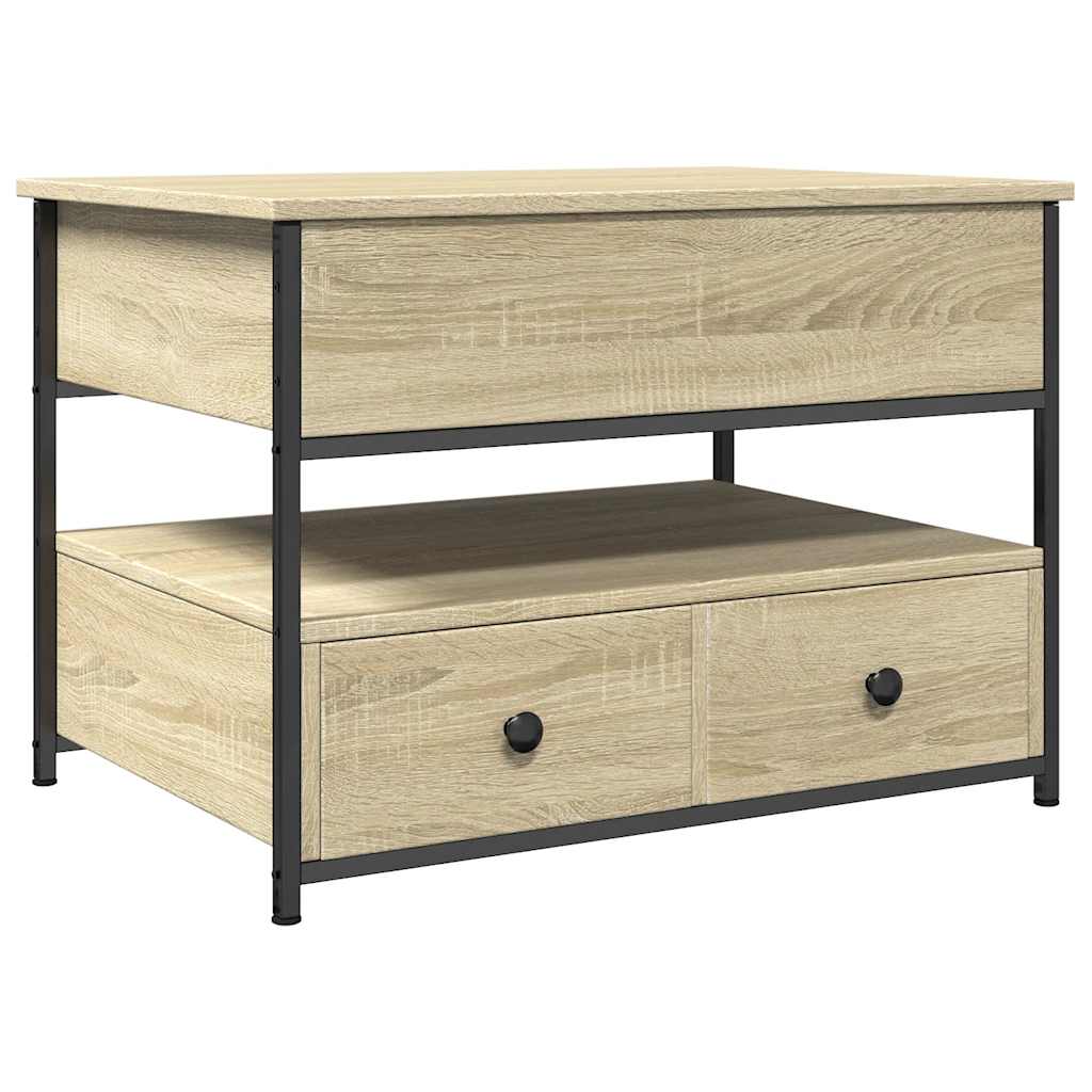 Sofabord 70x50x50 Cm Konstrueret Træ Og Metal - Billede 2