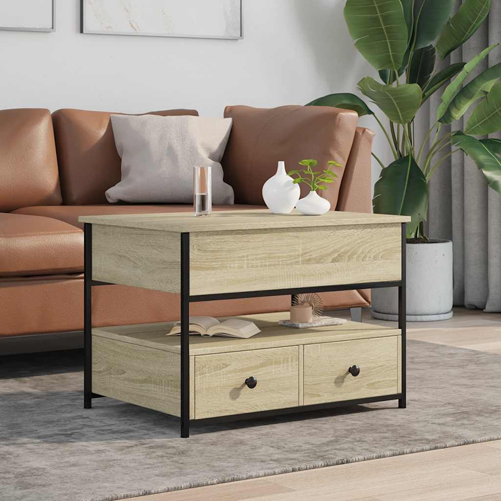 Sofabord 70x50x50 Cm Konstrueret Træ Og Metal - Billede 3