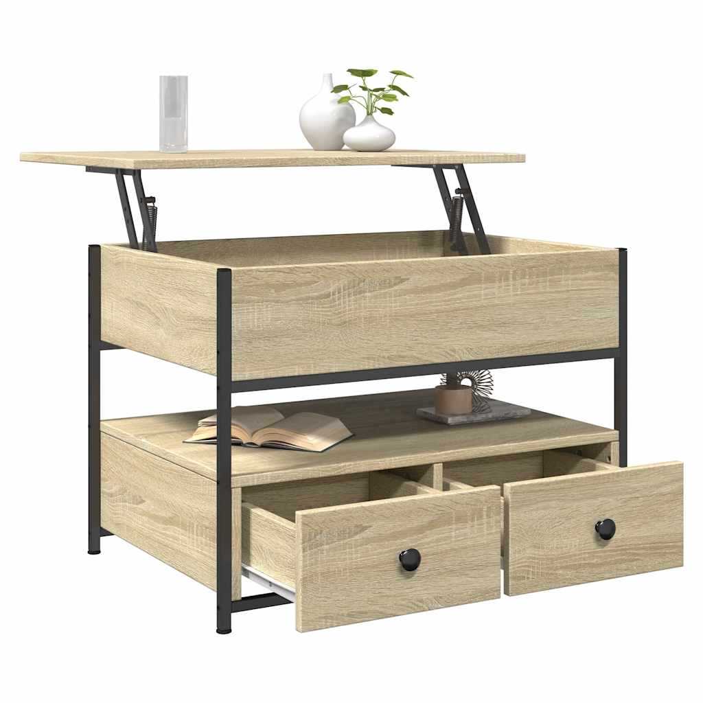 Sofabord 70x50x50 Cm Konstrueret Træ Og Metal - Billede 4