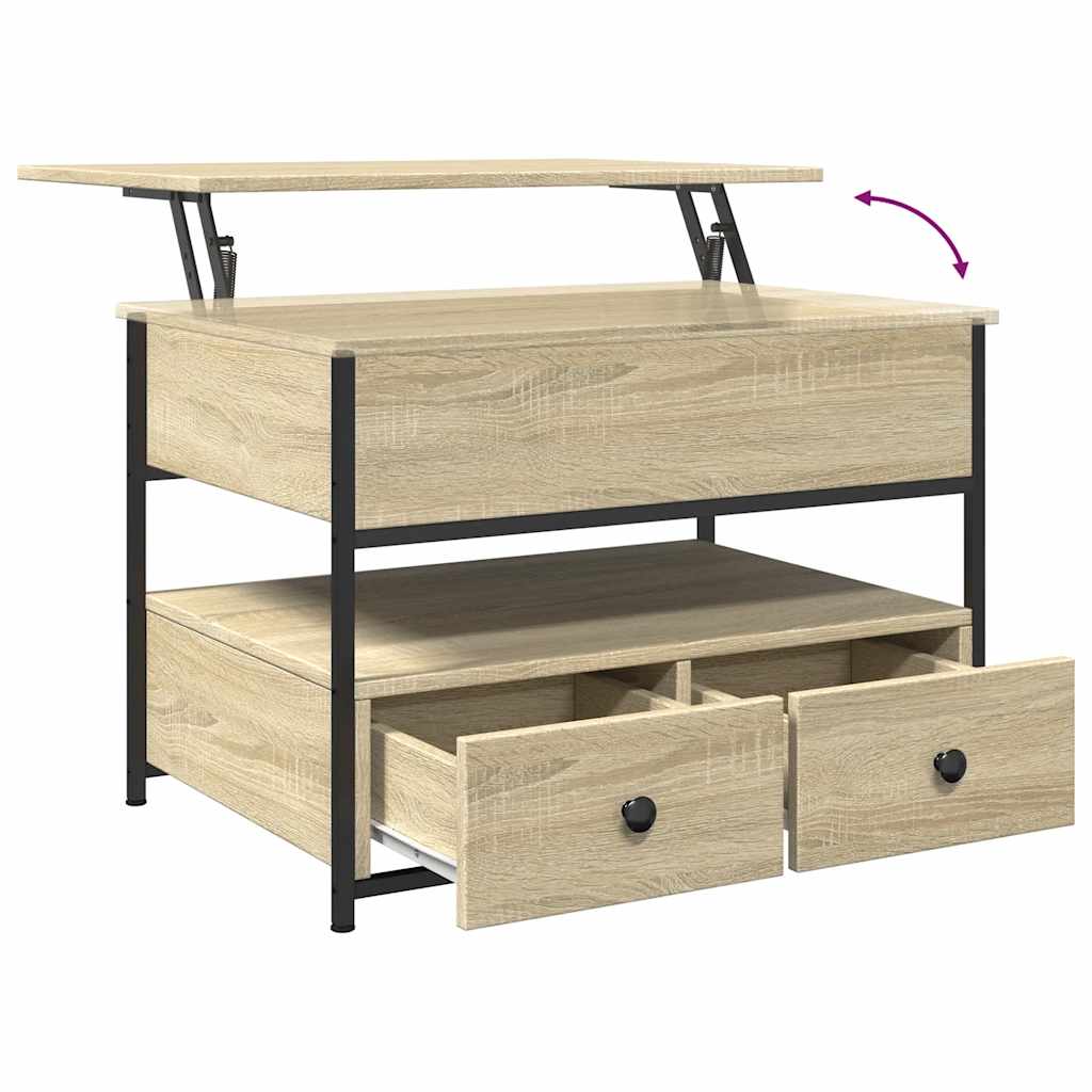 Sofabord 70x50x50 Cm Konstrueret Træ Og Metal - Billede 8