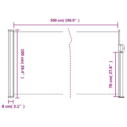 Sammenrullelig Sidemarkise 100x500 Cm - Billede 10