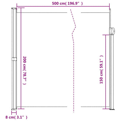 Sammenrullelig Sidemarkise 200x500 Cm Mørkegrøn - Billede 10