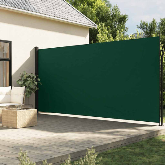 Sammenrullelig Sidemarkise 200x500 Cm Mørkegrøn - Hovedbillede