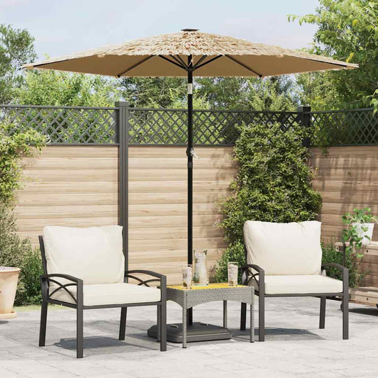Haveparasol Med Led-Lys Og Stålstang Brun