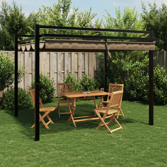 Pavillon Med Sammenrulleligt Tag 3X3 Cm Aluminium