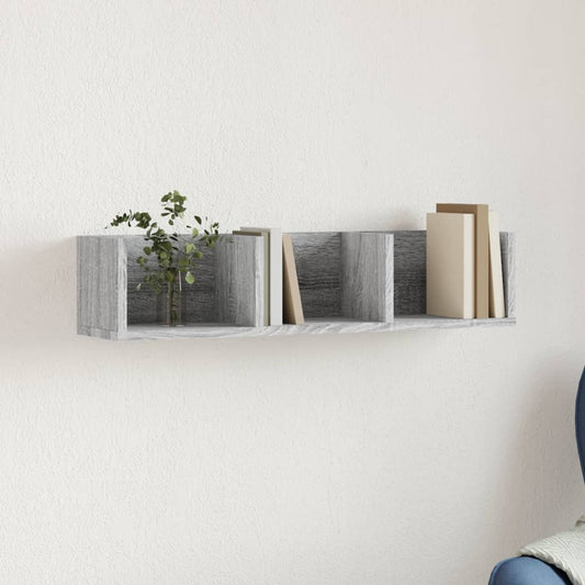 Vægskab 75X18X16,5 Cm Konstrueret Træ Grå Sonoma-Eg