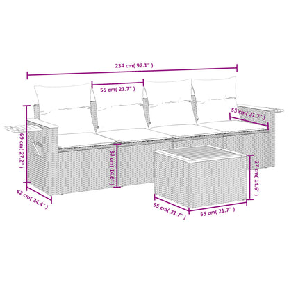 Sofasæt Til Haven 5 Dele Med Hynder Polyrattan