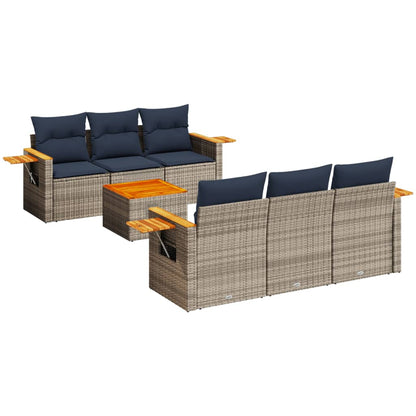 Sofasæt Til Haven 7 Dele Med Hynder Polyrattan