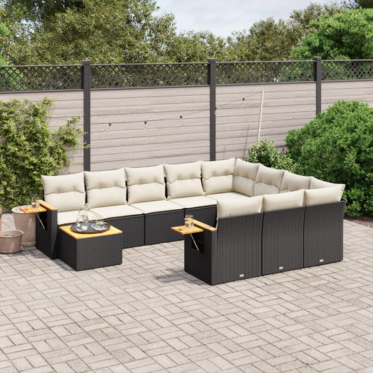 Sofasæt Til Haven 11 Dele Med Hynder Polyrattan Sort