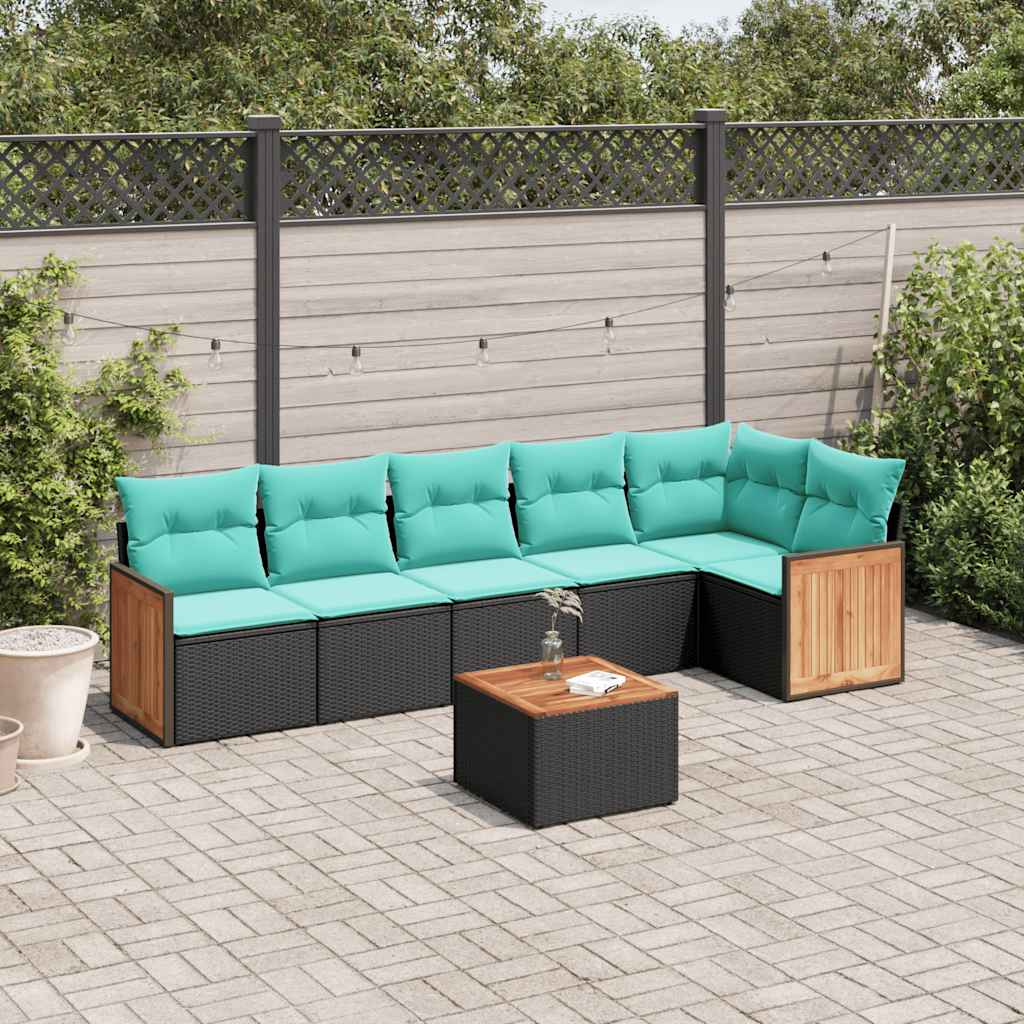 Havesofasæt Med 7 Dele Og Hynder Polyrattan - Variant 3227674