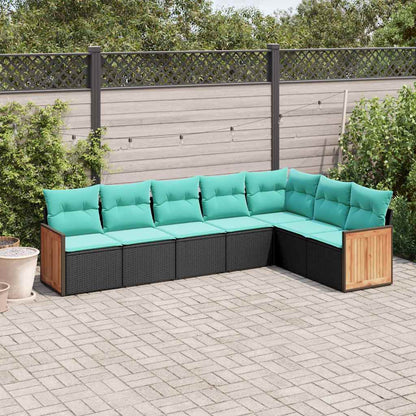 Havesofasæt Med 7 Dele Og Hynder Polyrattan - Variant 3227709