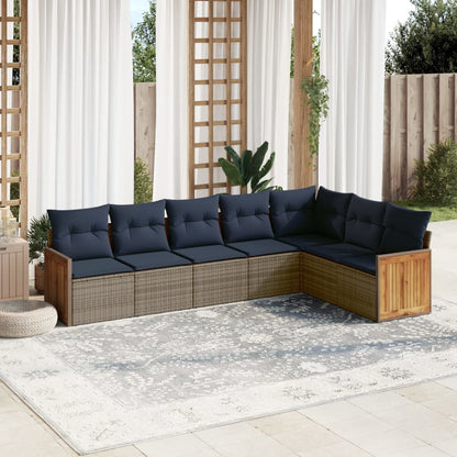 Havesofasæt Med 7 Dele Og Hynder Polyrattan - Hovedbillede