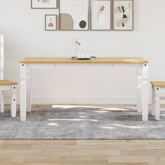 Spisebord Corona 160X80X75 Cm Massivt Fyrretræ Hvid