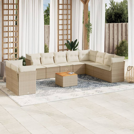 Sofasæt Til Haven 11 Dele Med Hynder Polyrattan Beige