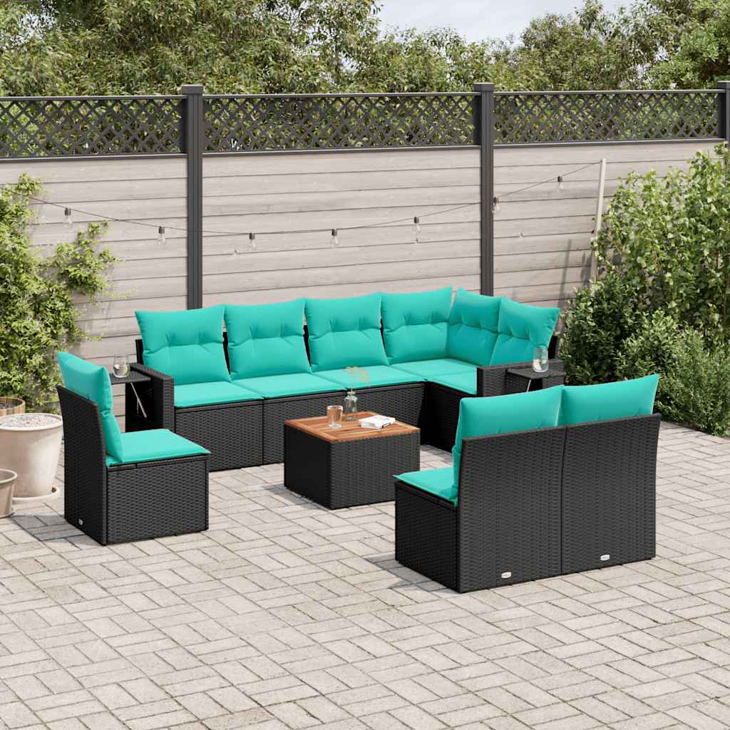 Havesofasæt Med 9 Dele Og Hynder Polyrattan - Variant 3224601