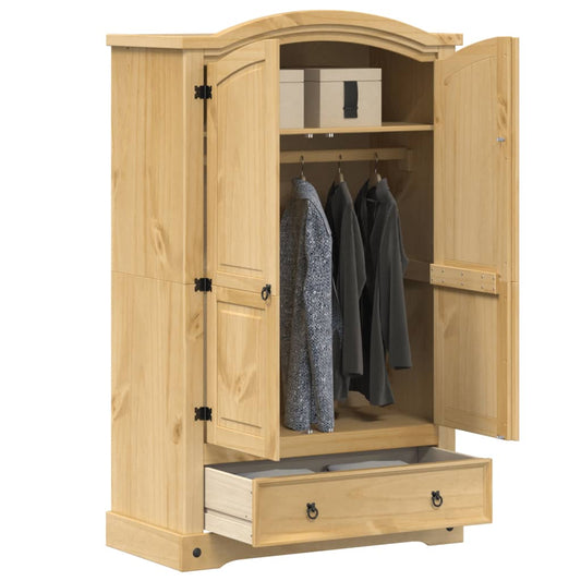 Klædeskab Corona 101X52X170 Cm Massivt Fyrretræ