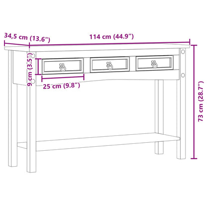 Konsolbord Corona 114X34,5X73 Cm Massivt Fyrretræ