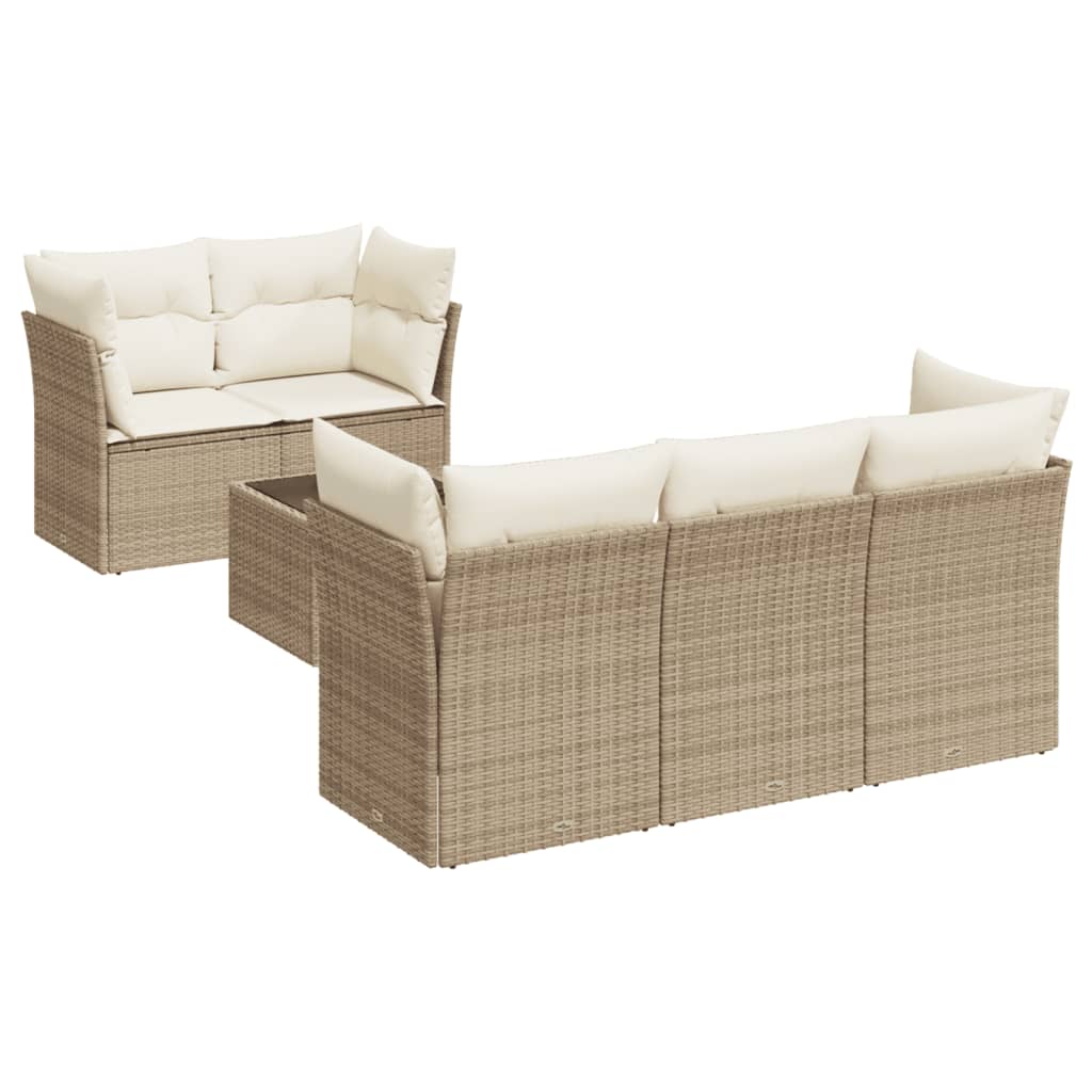 Sofasæt Til Haven 6 Dele Med Hynder Polyrattan - Billede 2