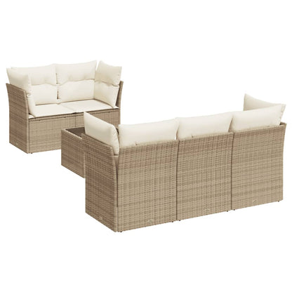 Sofasæt Til Haven 6 Dele Med Hynder Polyrattan - Billede 2