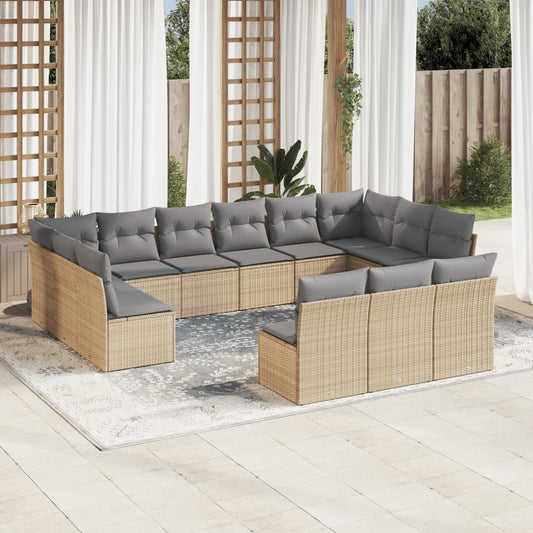 Sofasæt Til Haven 13 Dele Med Hynder Polyrattan Beige