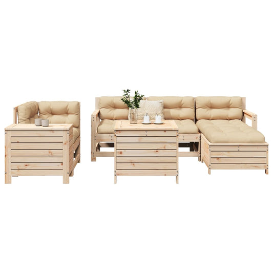 Sofasæt Til Haven 7 Dele Massivt Fyrretræ