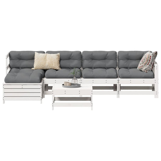 Sofasæt Til Haven 6 Dele Massivt Fyrretræ