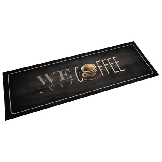 Køkkentæppe Kaffedesign Vaskbart Velour Kaffetekst
