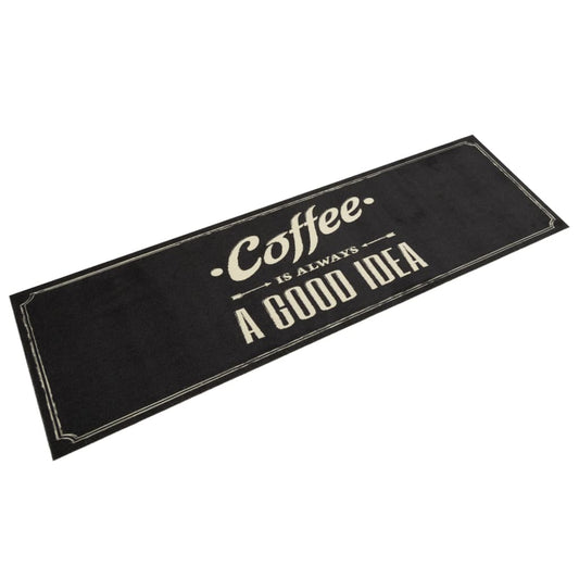 Køkkentæppe Kaffedesign Vaskbart Velour Tekst