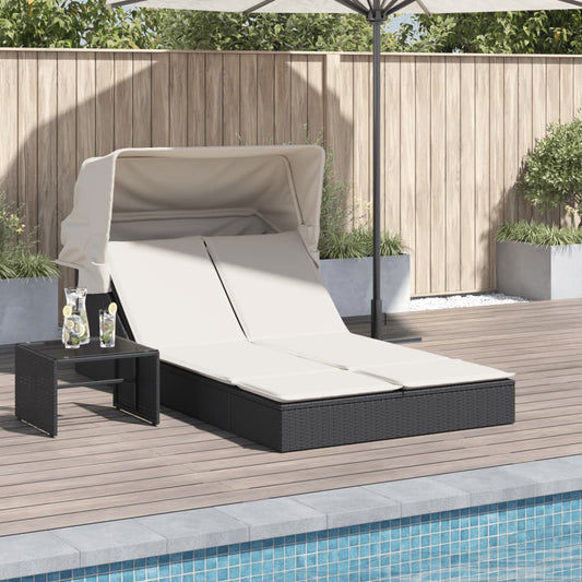Solseng Med Baldakin Og Hynder Polyrattan