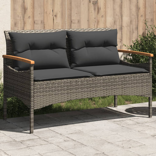 Havebænk Med Hynder 116X62,5X74 Cm Polyrattan