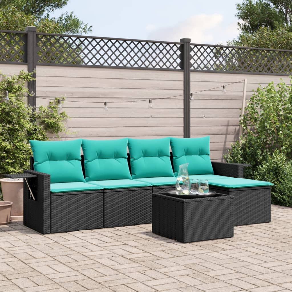 Havesofasæt Med 6 Dele Og Hynder Polyrattan - Variant 3220096