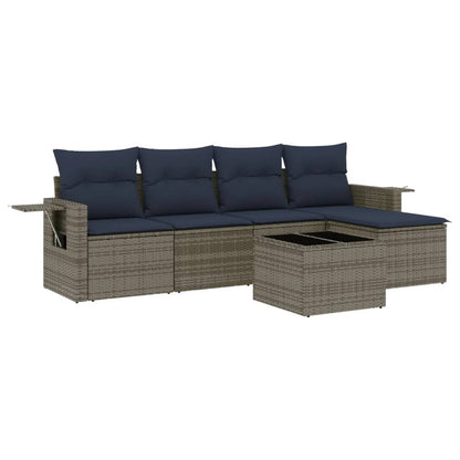 Havesofasæt Med 6 Dele Og Hynder Polyrattan - Billede 2
